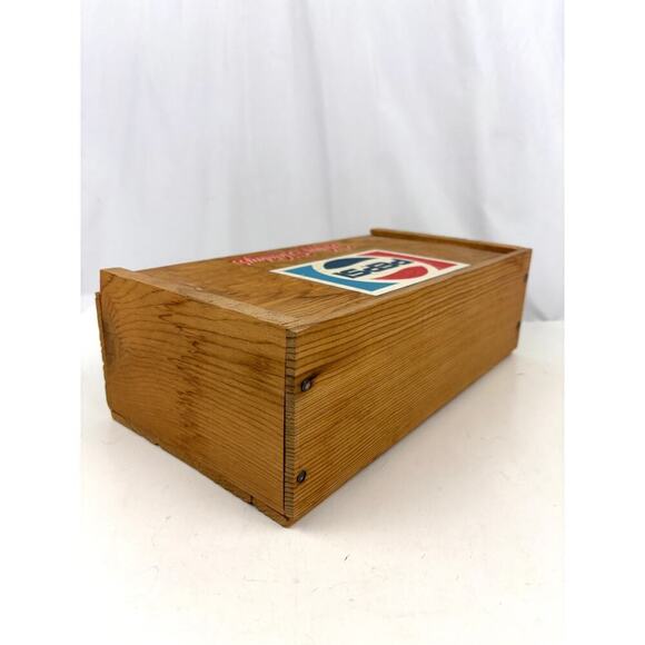 VTG Pepsi-Cola Crate Wooden Advertising Box Wood Lid Bottle Drink Sliding Lid - Picture 6 of 16